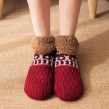 Indoor Winter Jacquard Floor Socks – Warm Non-Slip Home Slippers