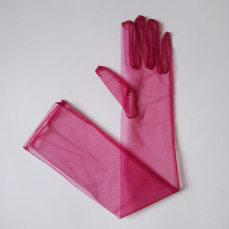 Elegant Tulle Bridal Gloves – Long Finger-Length Wedding Accessories