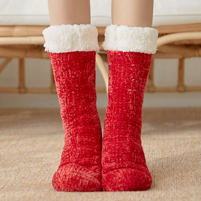 Ladies Winter Warm Plus Velvet Sleeping Floor Socks
