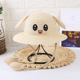 Children’s Rabbit Ear Straw Sun Hat – Moving Ear Cartoon Summer Hat