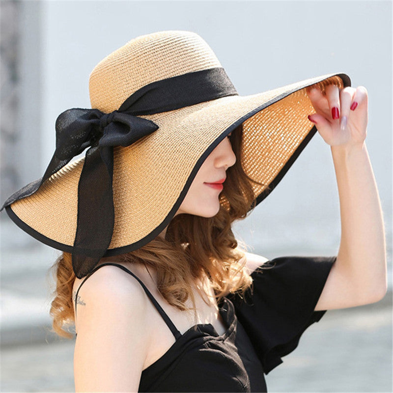 Women’s Floppy Bow Sun Hat – Wide Brim Foldable Summer Hat