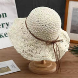 Women’s Handmade Crochet Straw Hat – Summer Sun Protection