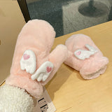 Korean Style Cute Moving Wings Mittens – Warm Winter Gloves for Women