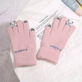 Knitted Panda Touchscreen Gloves – Warm Winter Split Finger Design