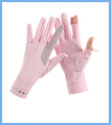 Summer UV Protection Ice Silk Gloves – Breathable, Elastic & Lightweight