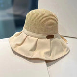 Women’s Bow Straw Sun Hat – Wide Brim UV Protection