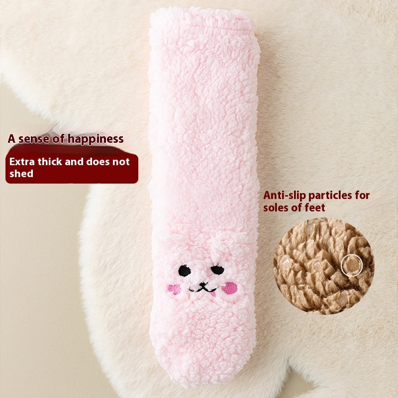 Women’s Coral Velvet Floor Socks – Cute Non-Slip Warm Winter Homewear