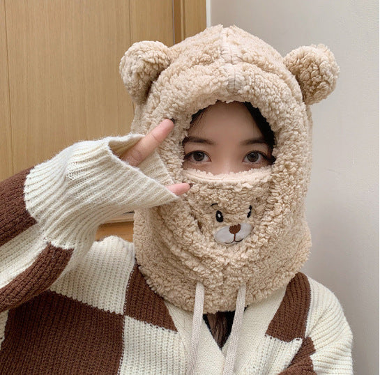 Women’s Winter Fleece Hat with Ear & Wind Protection – Neck Cover Design