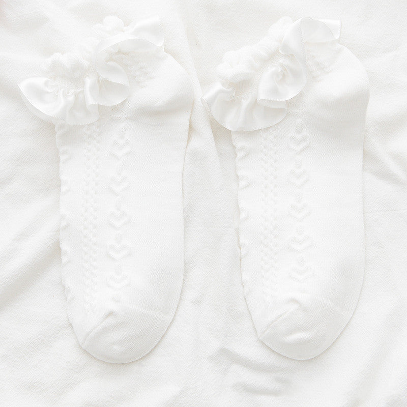 Women’s Sweet Bubble Cotton Socks – Ruffled Ankle Design