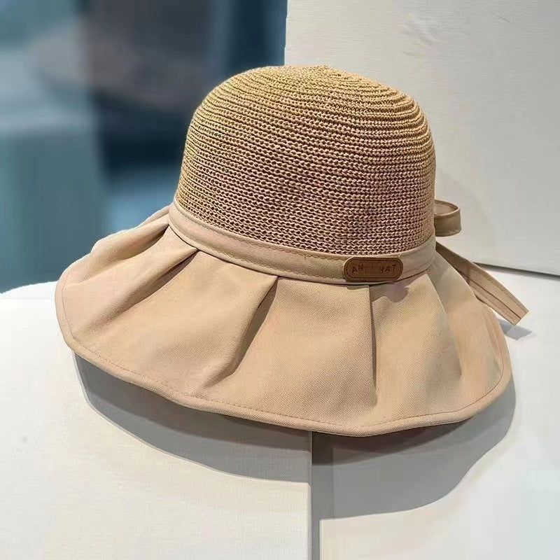 Women’s Bow Straw Sun Hat – Wide Brim UV Protection