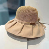 Women’s Bow Straw Sun Hat – Wide Brim UV Protection