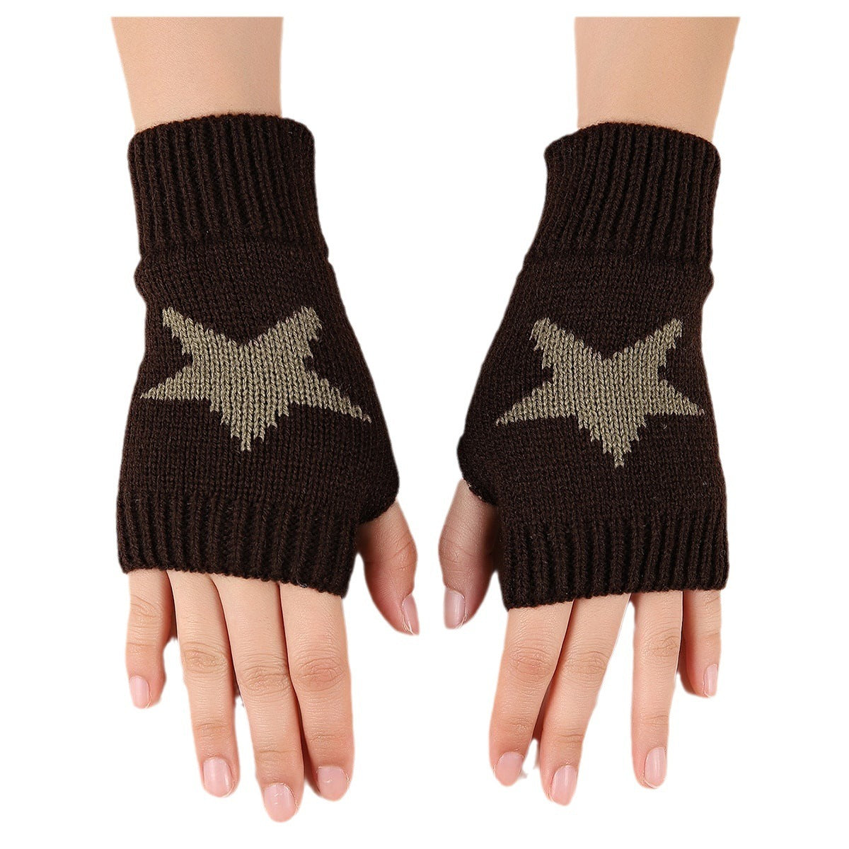 Acrylic Wool Star Oversleeve – Warm Half Finger Arm Warmers