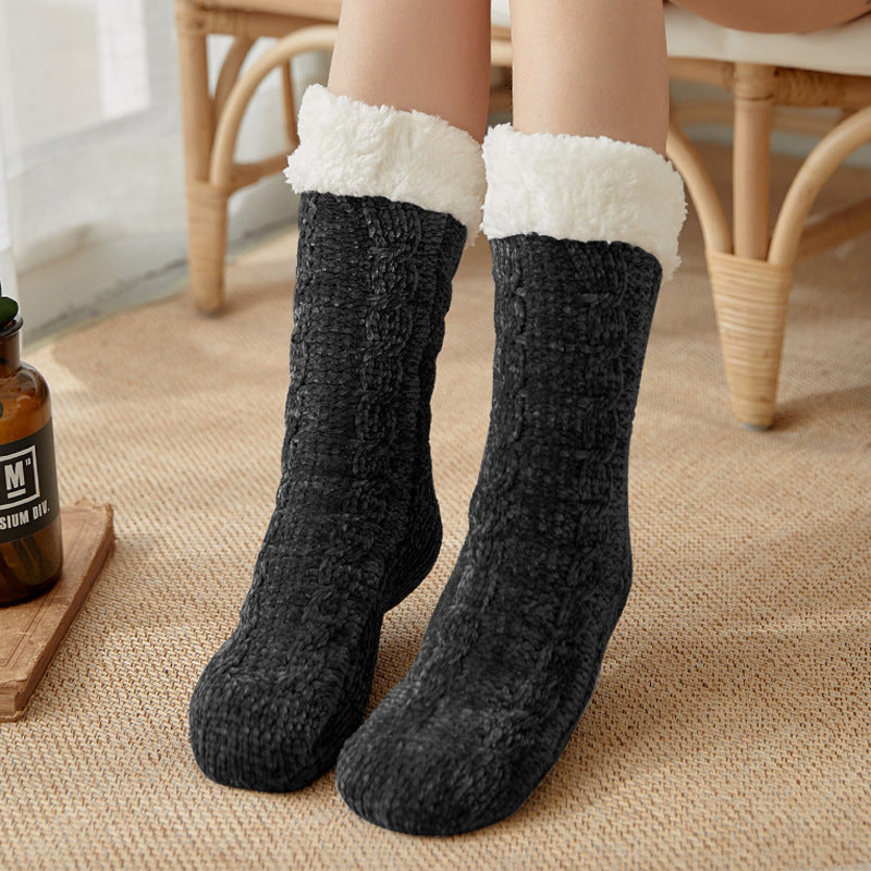 Ladies Winter Warm Plus Velvet Sleeping Floor Socks