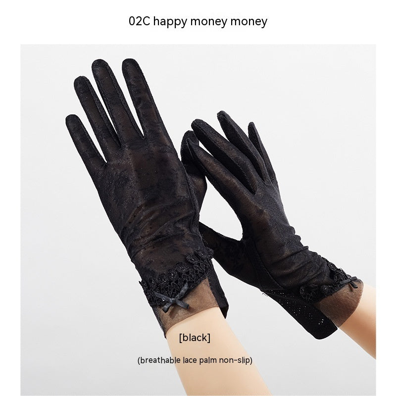 Lightweight Breathable Lace Sun Protection Gloves – Elegant Women’s UV Gloves