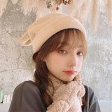 Women’s Winter Rabbit Ear Beret – Cute Chenille Warm Hat