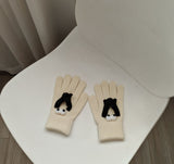 Magnetic Knitted Wool Gloves – Cute Five-Finger Winter Thermal Design