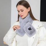 Heated Faux Fur Scarf – USB Rechargeable Neck Warmer