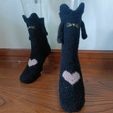 Magnetic Christmas Couple Socks – Coral Fleece Warm Slipper Tube