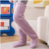 Women’s Fuzzy Knee-High Sleep Socks – Warm Anti-Slip Winter Design