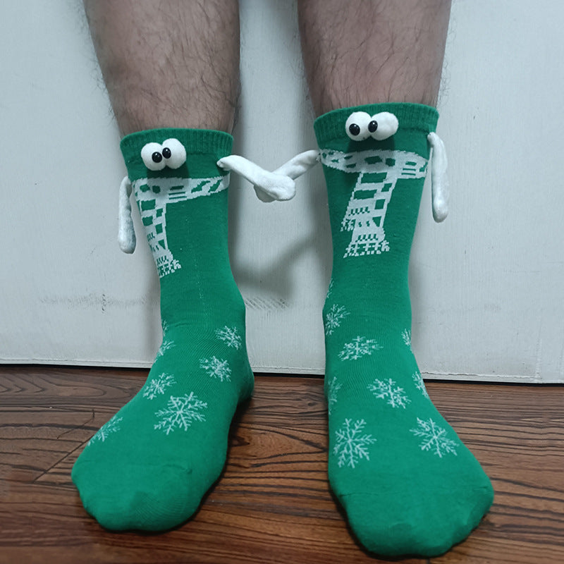 Halloween & Christmas Magnetic Hand Socks – Fun Couple Stockings