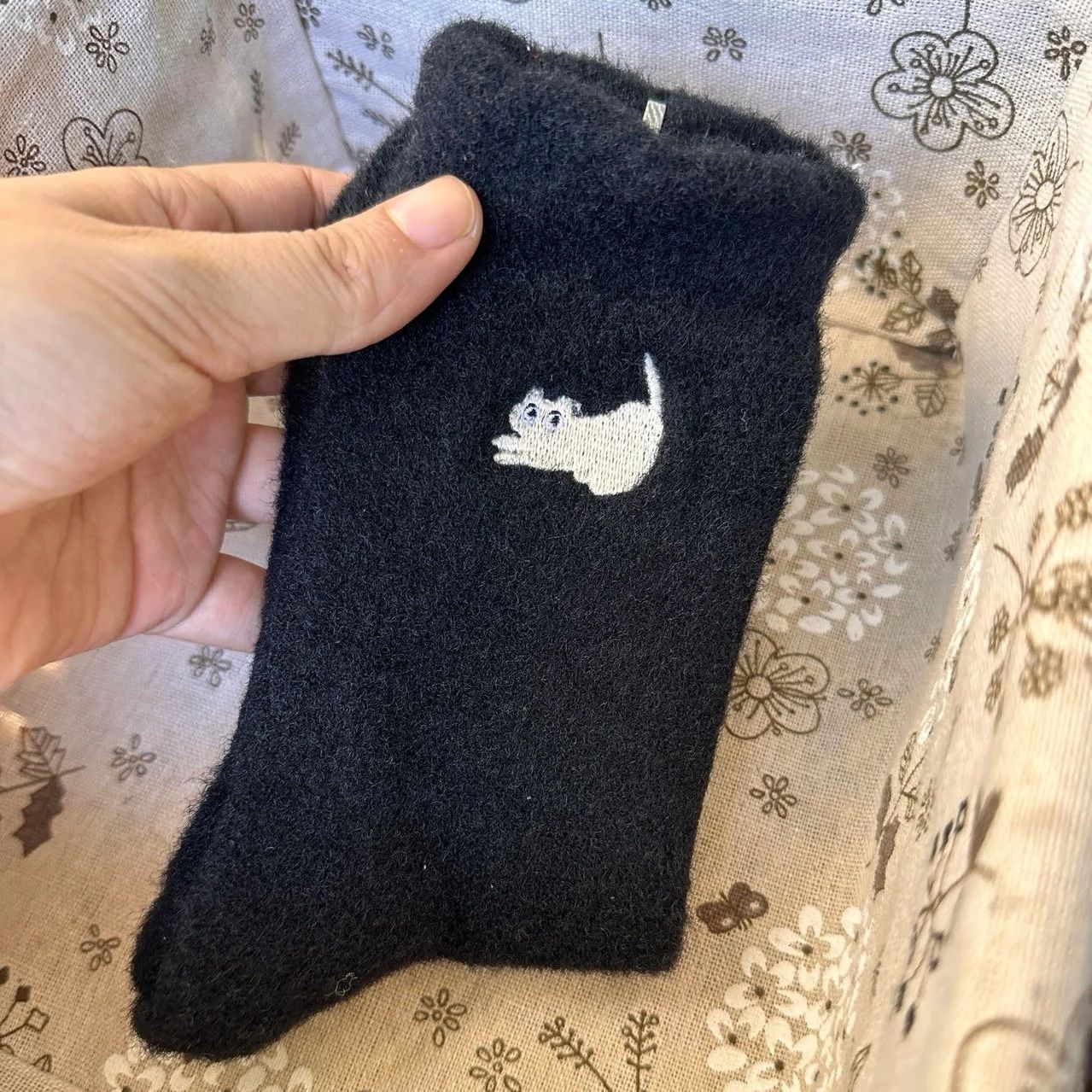 Women’s Fleece-Lined Mink Fur Tube Socks – Warm Winter Maternity Socks