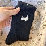Women’s Fleece-Lined Mink Fur Tube Socks – Warm Winter Maternity Socks