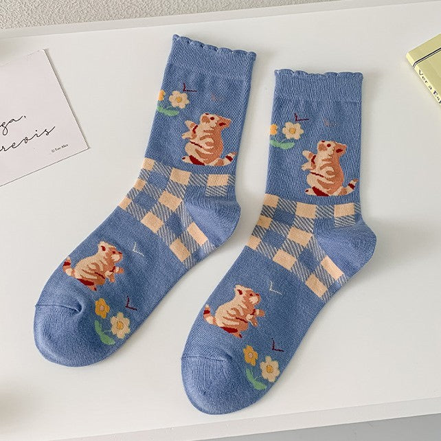 Autumn & Winter Cute Girls Bubble Mouth Cotton Thigh-high Socks