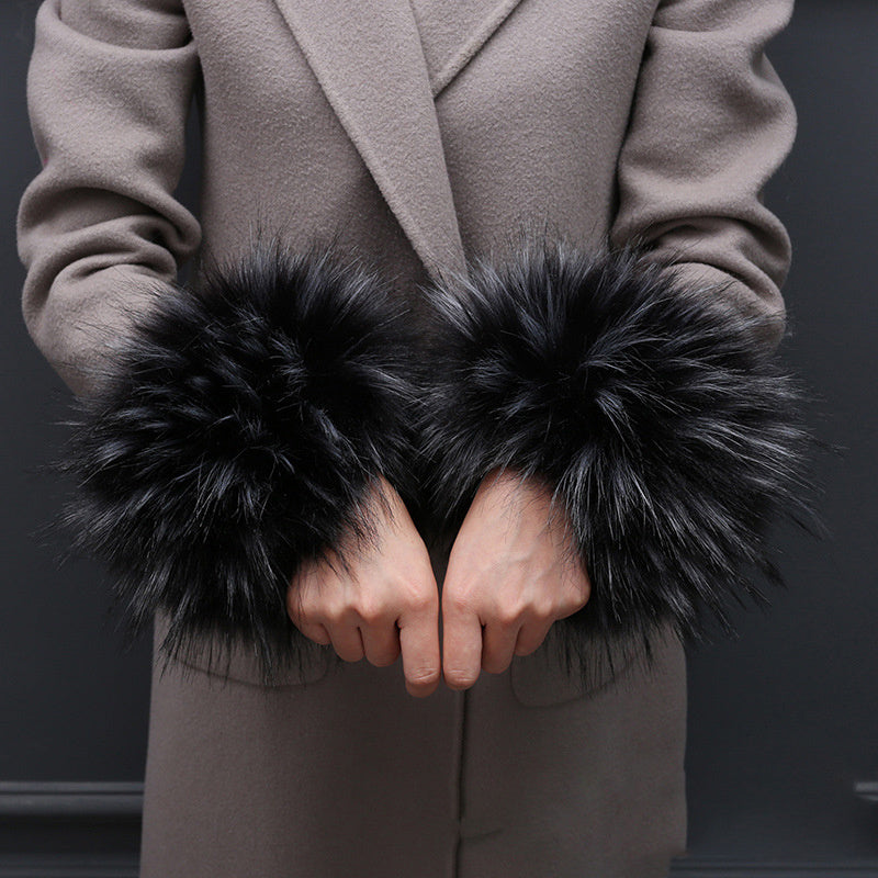 Women’s Furry Windproof Sleeves – Cute Winter Faux Fur Arm Warmers