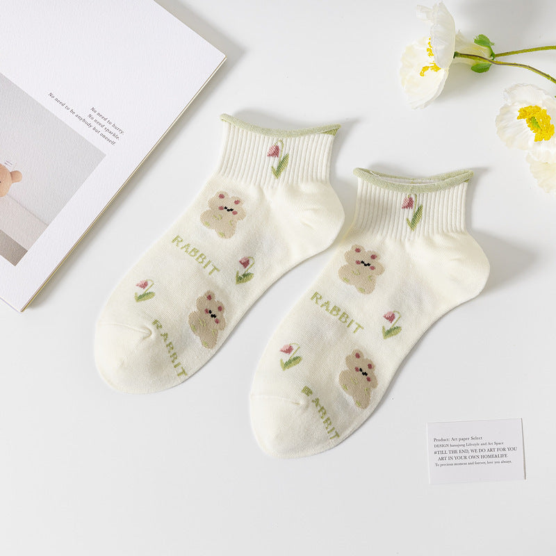 Women’s Casual Cotton Ankle Socks – Fashion Short Tube Design