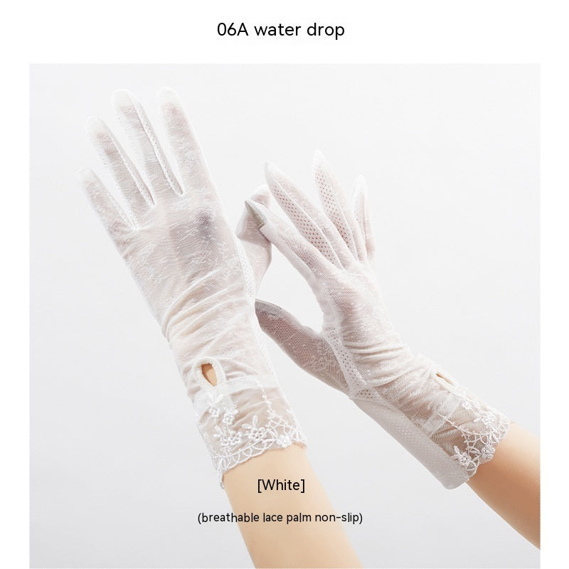 Lightweight Breathable Lace Sun Protection Gloves – Elegant Women’s UV Gloves