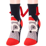 Magnetic Christmas Couple Socks – Coral Fleece Warm Slipper Tube