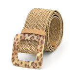 Boho Woven Waist Belt – Wide Linen-Inspired Belt with Round Buckle