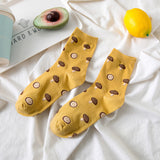 Japanese Retro Fruit & Veggie Crew Socks – Cute Pastoral Style