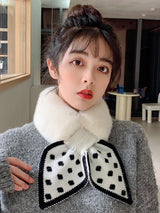 Bow-Knot Faux Rabbit Fur Scarf – Soft & Warm Winter Neck Wrap
