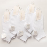 Women’s Double Needle Cotton Ankle Socks – Solid Color Short Casual
