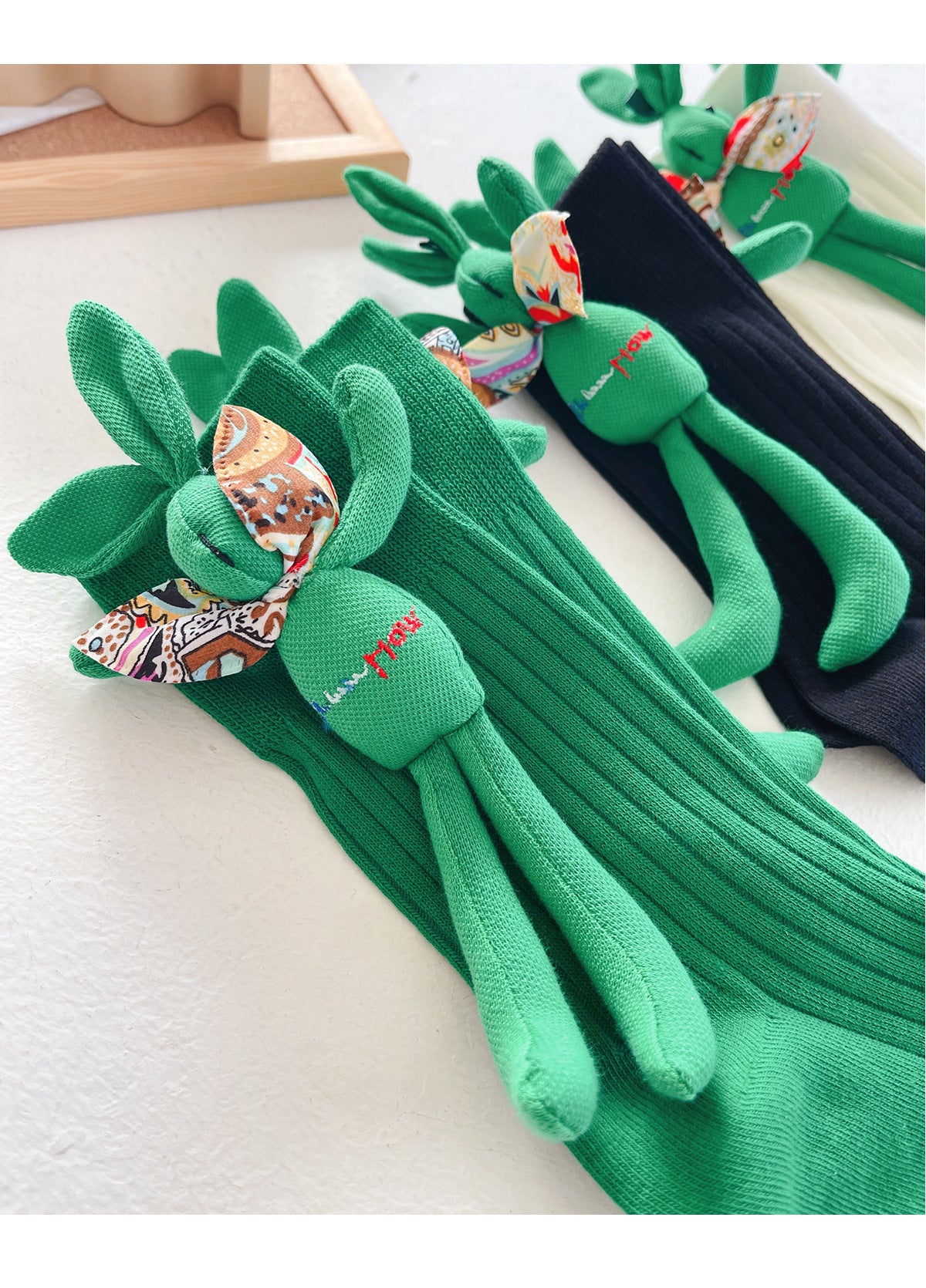 3D Green Reindeer Winter Socks – Cotton Breathable Crew Style