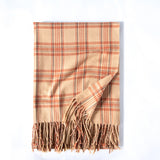 Plaid Cashmere-Feel Scarf – Soft Korean-Style Winter Wrap