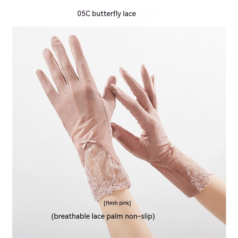Lightweight Breathable Lace Sun Protection Gloves – Elegant Women’s UV Gloves
