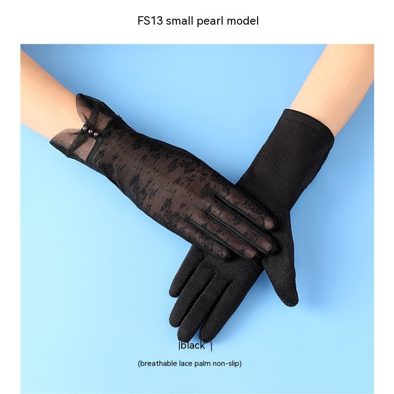 Lightweight Breathable Lace Sun Protection Gloves – Elegant Women’s UV Gloves