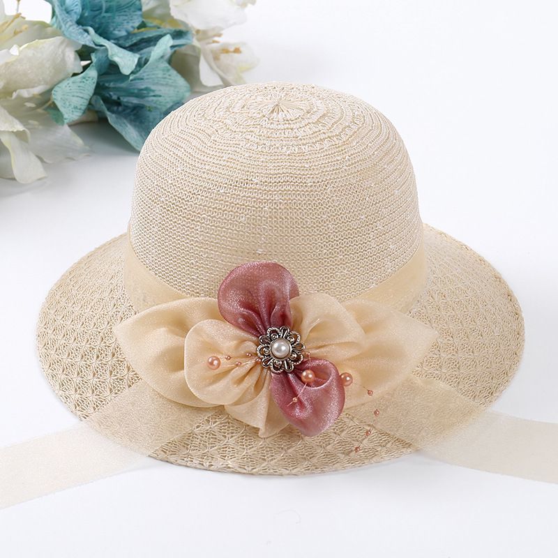 Women’s Summer Sun Hat – Lace, Ribbon & Pearl Accent Styles