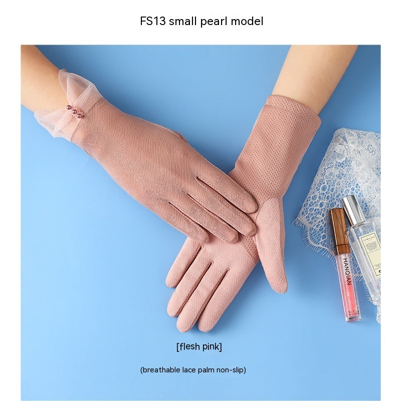Lightweight Breathable Lace Sun Protection Gloves – Elegant Women’s UV Gloves
