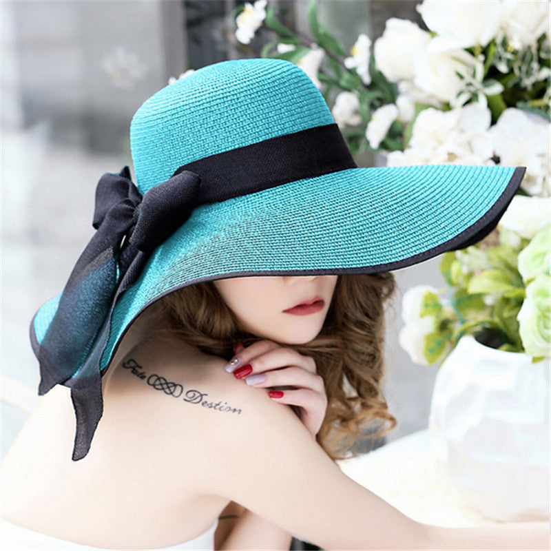 Women’s Floppy Bow Sun Hat – Wide Brim Foldable Summer Hat