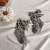 Baby Bowknot Cotton Socks – Pure Color Tube Style