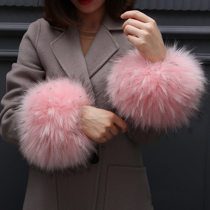 Women’s Furry Windproof Sleeves – Cute Winter Faux Fur Arm Warmers