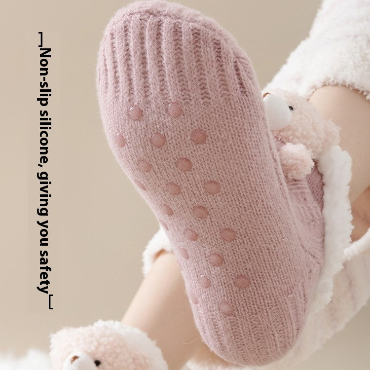 Women’s Winter Fleece Lined Socks – Warm Cartoon Lambswool