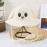Children’s Rabbit Ear Straw Sun Hat – Moving Ear Cartoon Summer Hat