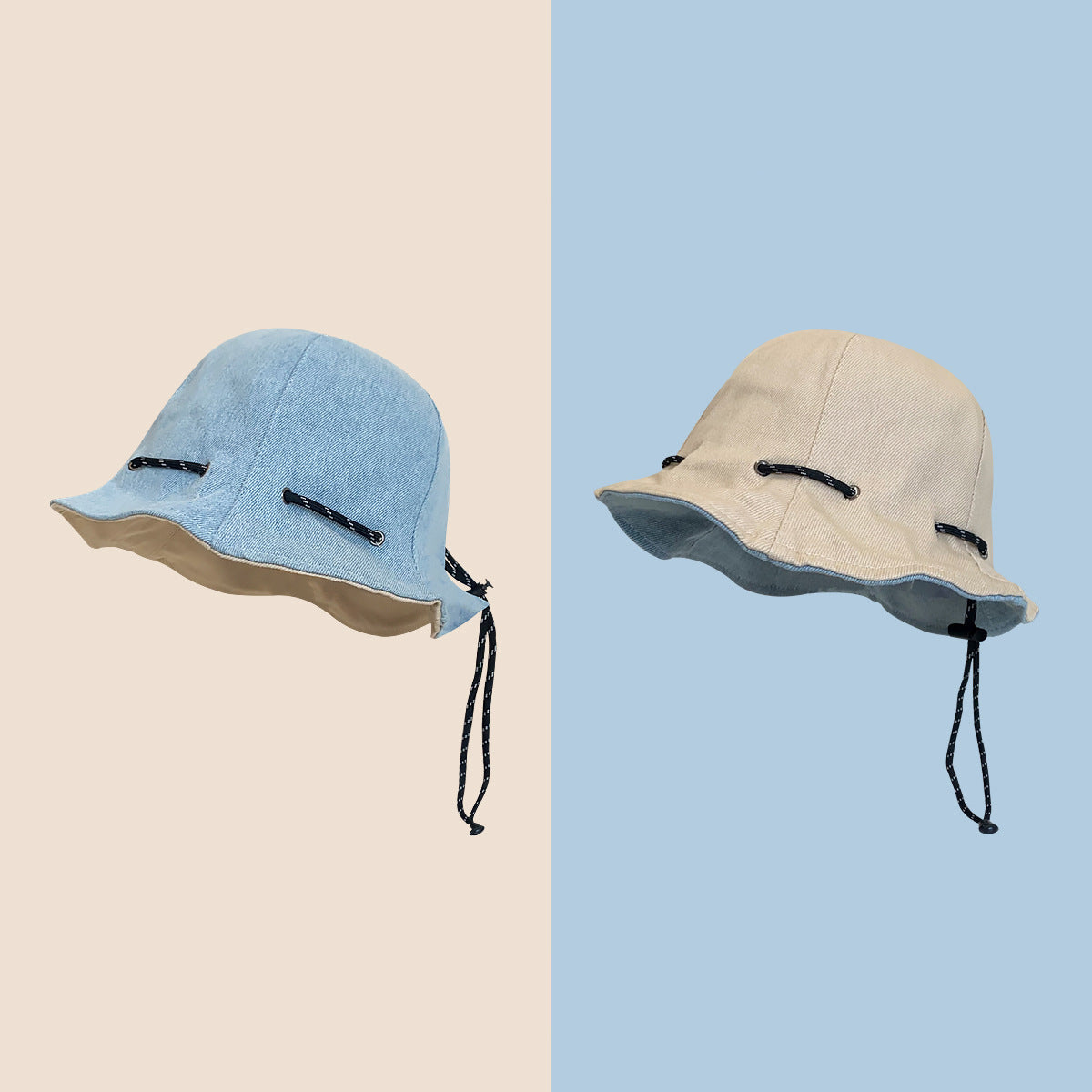Reversible Denim Fisherman Hat – Wide Brim Sunshade