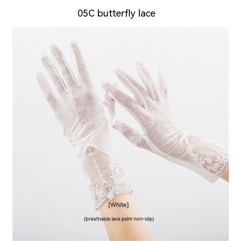 Lightweight Breathable Lace Sun Protection Gloves – Elegant Women’s UV Gloves