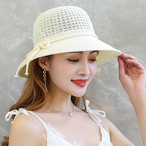 Women’s Summer Sun Hat – Lace, Ribbon & Pearl Accent Styles
