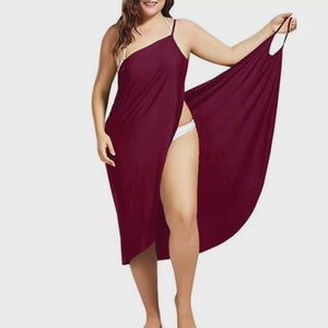 Pure Color Sexy Suspender Cross Beach Skirt